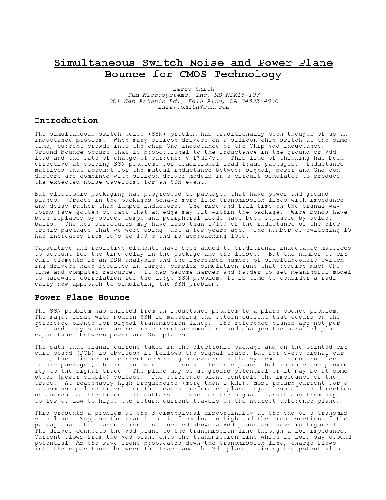 ﻿نویز همزمان سوئیچ و جهش صفحه قدرت برای فناوری CMOS
