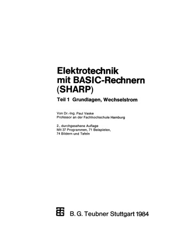 ﻿مهندسی برق با کامپیوترهای بیسیک (SHARP): قسمت 1 مبانی، جریان متناوب