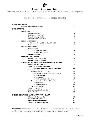 ﻿کاتالوگ Piezo Systems inc