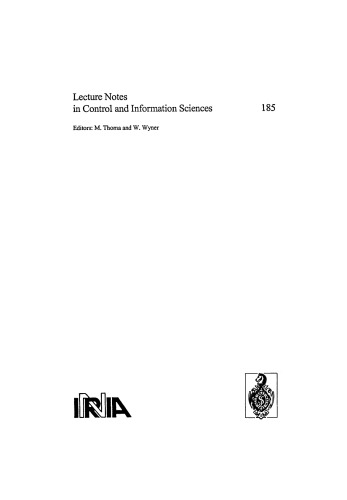 تجزیه و تحلیل و بهینه سازی سیستم ها: رویکردهای حوزه ایالتی و فرکانس برای سیستمهای ابعادی ابعادی: مجموعه مقالات دهمین کنفرانس بین المللی سوفیا-آنتی پولیس ، فرانسه ، 9 تا 12 ژوئن 1992