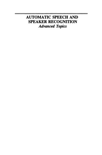 Speech Speech و Speaker Recognition: موضوعات پیشرفته