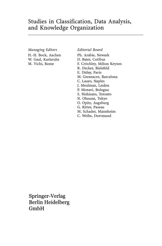 ﻿پیشرفت در تجزیه و تحلیل داده های چند متغیره: مجموعه مقالات جلسه طبقه بندی و تجزیه و تحلیل داده ها (CLADAG) انجمن آمار ایتالیا ، دانشگاه پالرمو ، 5 تا 6 ژوئیه 2001