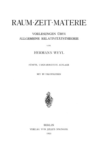 فضا · زمان · ماده: سخنرانی های مربوط به نسبیت عام