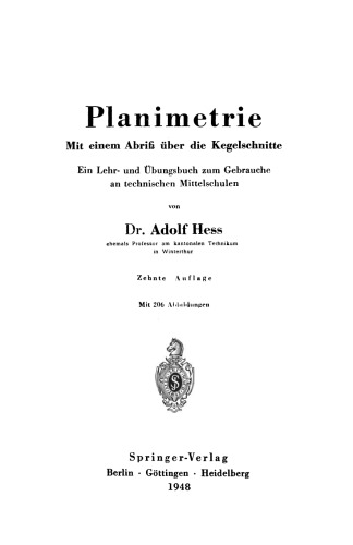 Planimetry: با طرح کلی از بخش های مخروطی