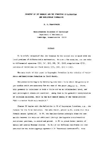 ﻿هندسه جت باندل ها و ساختار فرمالیسم های لاگرانژی و همیلتونی