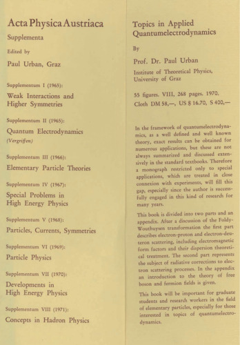 ﻿مفاهیم در فیزیک هادرون: مجموعه مقالات X. Internationale Universitätswochen für Kernphysik 1971 der Karl-Franzens-Universität Graz، در Schladming (Steiermark، اتریش)، 1 مارس - 13 مارس 1971