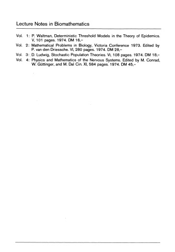 ﻿فیزیک و ریاضیات سیستم عصبی: مجموعه مقالات یک مدرسه تابستانی سازماندهی شده توسط مرکز بین المللی فیزیک نظری، تریست، و موسسه علوم اطلاعات، دانشگاه توبینگن، که در تریست، 21 تا 31 اوت 1973 برگزار شد.