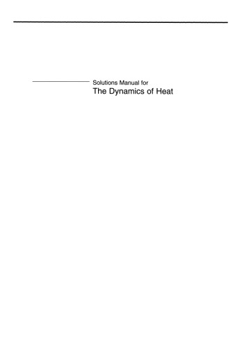 راهنمای راه حل برای Dynamics of Heat