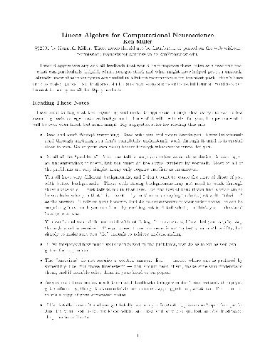 ﻿جبر خطی برای علوم اعصاب محاسباتی
