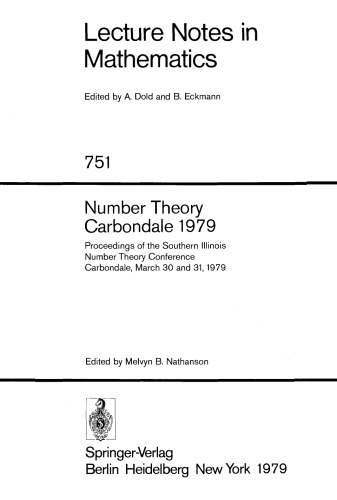 نظریه شماره Carbondale 1979: مجموعه مقالات کنفرانس تئوری شماره ایلینویز جنوبی Carbondale ، 30 و 31 مارس 1979