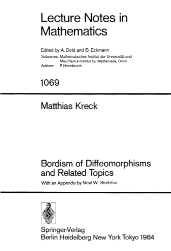 ﻿Bordism of Diffeomorphisms و موضوعات مرتبط