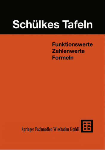 جداول Schülke: مقادیر عملکرد ، مقادیر عددی ، فرمول ها