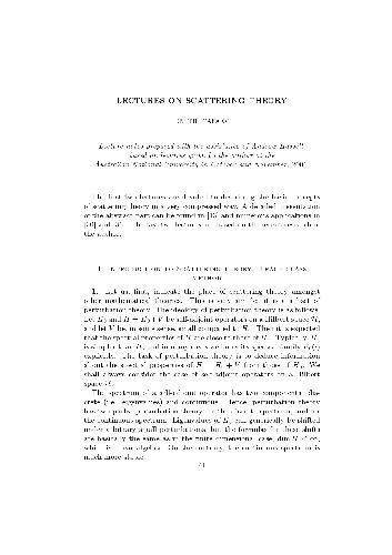 ﻿سخنرانی های مربوط به تئوری پراکندگی