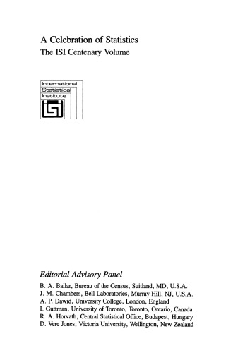 ﻿یک جشن آماری: ISI Centenary Volume A Volume برای بزرگداشت تأسیس موسسه آماری بین المللی در سال 1885