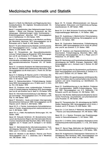 ﻿روشهای کمی در اپیدمیولوژی: سی و پنجمین نشست سالانه GMDS برلین ، سپتامبر 1990