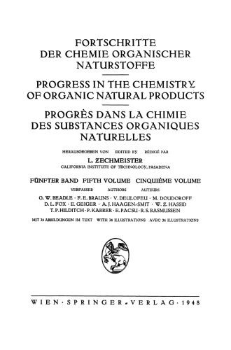﻿پیشرفت در شیمی محصولات طبیعی ارگانیک / پیشرفت در شیمی محصولات طبیعی ارگانیک / Progress Dans La Chimie Des Substances Organiques Naturelles