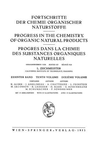 ﻿پیشرفت در شیمی محصولات طبیعی ارگانیک / پیشرفت در شیمی محصولات طبیعی ارگانیک / Progress dans La Chimie des Substances Organiques Naturelles