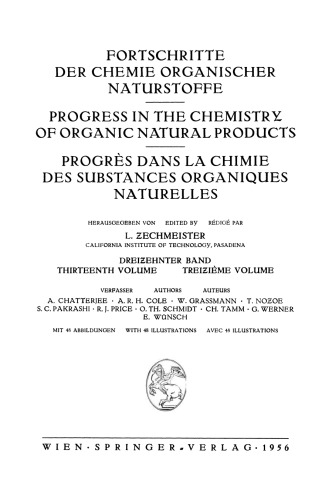 ﻿پیشرفت در شیمی محصولات طبیعی ارگانیک / پیشرفت در شیمی محصولات طبیعی ارگانیک / Progress dans la Chimie des Substances Organiques Naturelles