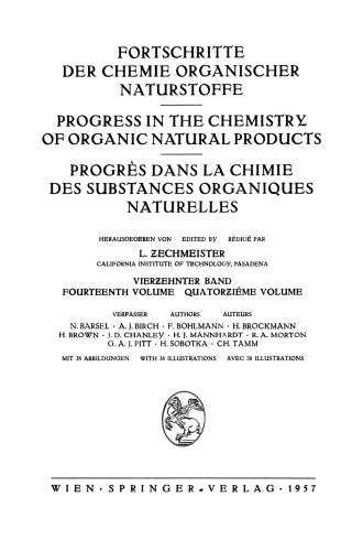 ﻿پیشرفت در شیمی محصولات طبیعی ارگانیک / پیشرفت در شیمی محصولات طبیعی ارگانیک / Progress dans la Chimie des Substances Organiques Naturelles