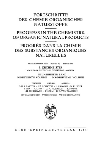 ﻿پیشرفت در شیمی محصولات طبیعی ارگانیک / پیشرفت در شیمی محصولات طبیعی ارگانیک / Progress dans la Chimie des Substances Organiques Naturelles