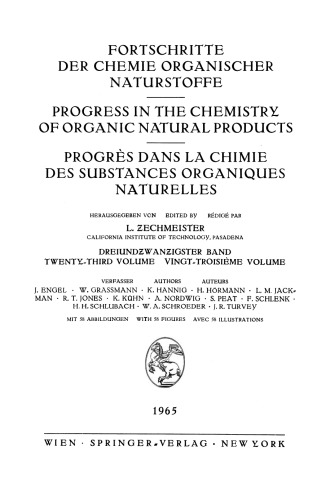 ﻿پیشرفت در شیمی محصولات طبیعی ارگانیک / پیشرفت در شیمی محصولات طبیعی ارگانیک / Progress dans la Chimie des Substances Organiques Naturelles
