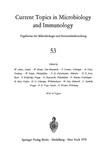 مباحث کنونی در میکروب شناسی و ایمونولوژی: Ergebnisse der Mikrobiologie und Immunitatsforschung