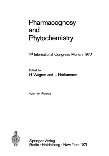 ﻿فارماکوگنوزی و فیتوشیمی: اولین کنگره بین المللی مونیخ، 1970