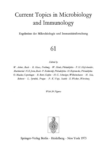 مباحث کنونی در میکروب شناسی و ایمونولوژی / Ergebnisse der Mikrobiologie und Immunitatsforschung