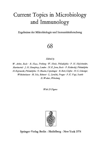 مباحث کنونی در میکروب شناسی و ایمونولوژی / Ergebnisse der Mikrobiologie und Immunitatsforschung