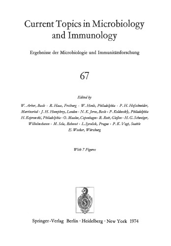 مباحث کنونی در میکروب شناسی و ایمونولوژی / Ergebnisse der Microbiologie und Immunitatsforschung