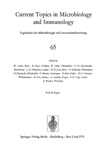 مباحث کنونی در میکروب شناسی و ایمونولوژی / Ergebnisse der Mikrobiologie und Immunitatsforschung