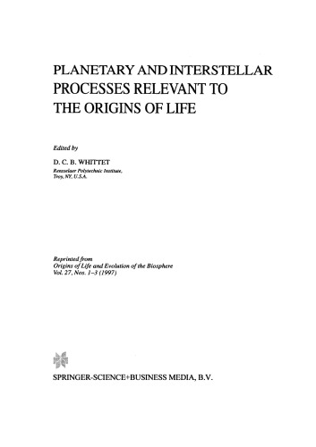 ﻿فرآیندهای سیاره ای و بین ستاره ای مرتبط با منشاء حیات