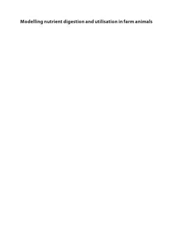 مدلسازی هضم مواد مغذی و استفاده در حیوانات مزرعه