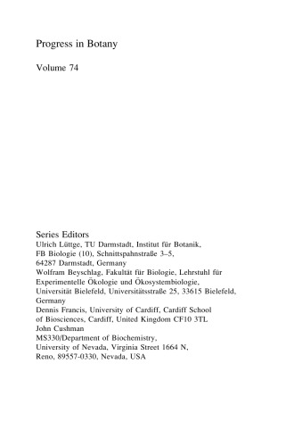 پیشرفت در Botany: Vol. 74