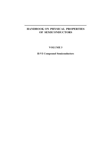 کتابچه راهنمای خواص فیزیکی نیمه هادی ها: جلد 3: نیمه هادی های ترکیبی II-VI
