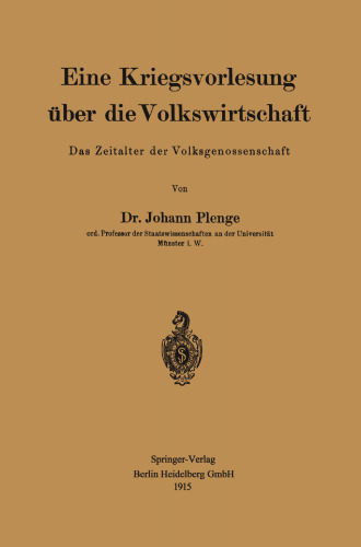 سخنرانی جنگی در مورد اقتصاد: سن Volksgenossenschaft