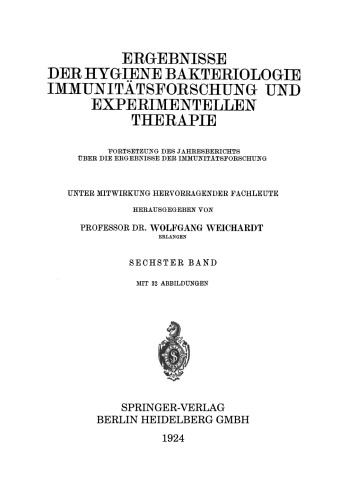 ﻿نتایج تحقیق و درمان تجربی ایمنی باکتریولوژی بهداشت: ادامه گزارش سالانه نتایج تحقیقات ایمنی جلد ششم