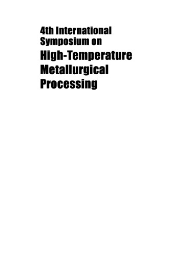 4th International Symposium on High-Temperature Metallurgical Processing