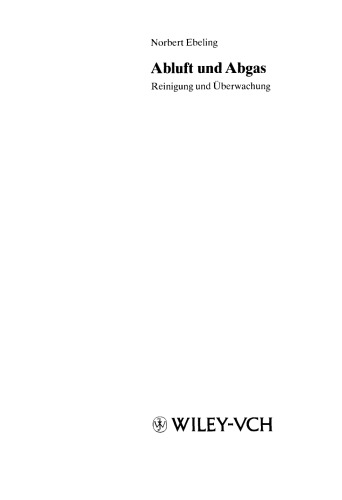 ﻿Abluft und Abgasreinigung und Überwachung