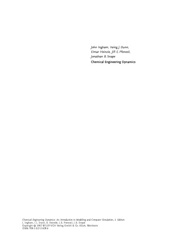دینامیک مهندسی شیمی: مقدمه ای برای مدل سازی و شبیه سازی رایانه ، چاپ سوم