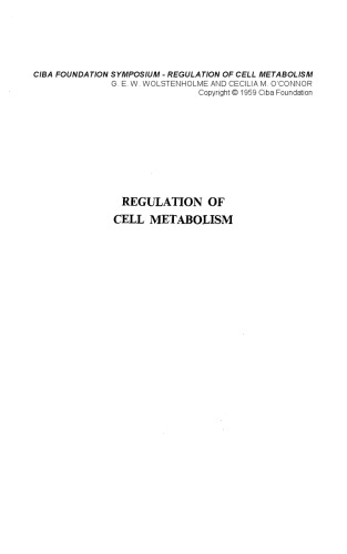 سمپوزیوم بنیاد Ciba - تنظیم متابولیسم سلولی