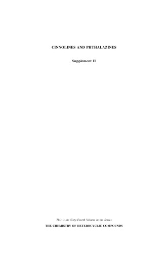 Cinnolines and Fhthalazines: مکمل II ، دوره 64