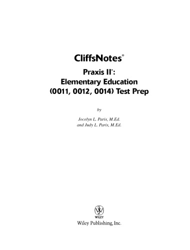 CliffsNotes® Praxis II®: آموزش ابتدایی (0011، 0012، 0014) تست آمادگی
