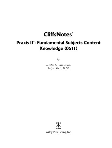 CliffsNotes® Praxis II®: دانش محتواي مقدماتی (0511)