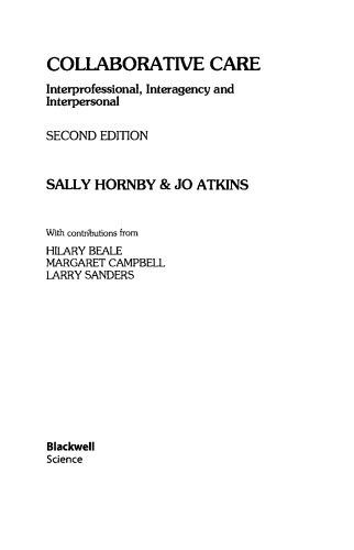 ﻿مراقبت مشارکتی: بین حرفه ای، بین سازمانی و بین فردی، ویرایش دوم