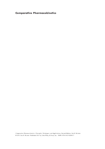 Pharmacokinetics مقایسه: اصول، تکنیک ها و برنامه های کاربردی، نسخه دوم