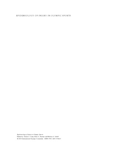 ﻿اپیدمیولوژی آسیب در ورزش های المپیک، جلد شانزدهم
