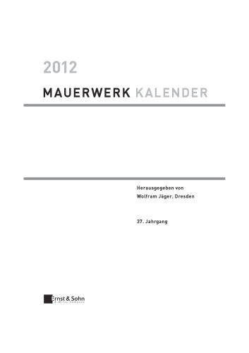 ﻿Mauerwerk-Kalender 2012، Schwerpunkt: Eurocode 6