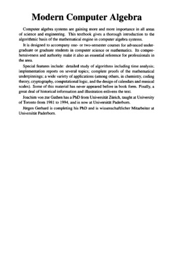 Modern computer algebra