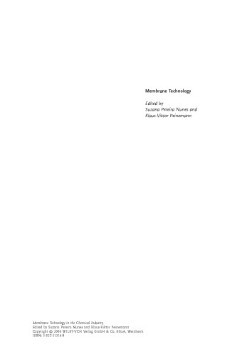Membrane Technology: in the Chemical Industry, Second, Revised and Extended Edition